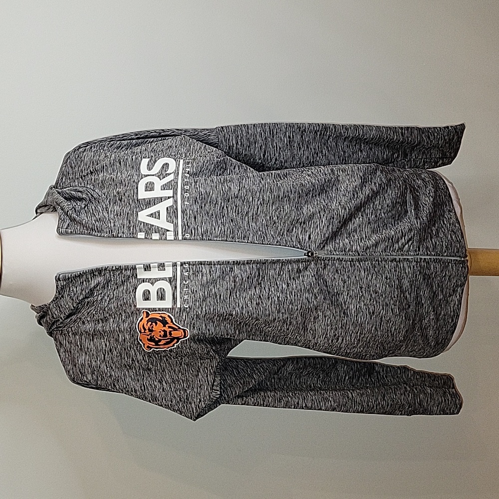 Chicago Bears NFL Team Apparel full zip long sleeve 2 pocket hoodie womens sz M
